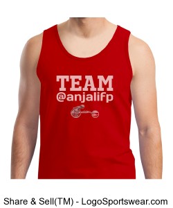 MENS TEAM @ANJALIFP TANK WITH LOGO RED w/ WHITE Design Zoom