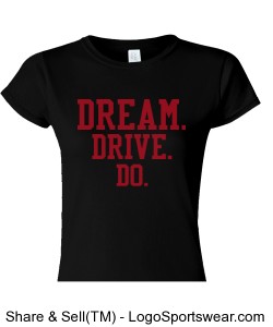 WOMENS BLACK CAP SLEEVE TEE DREAM.DRIVE.DO. Design Zoom