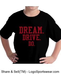 YOUTH BLACK COTTON TEE. DREAM.DRIVE.DO. Design Zoom